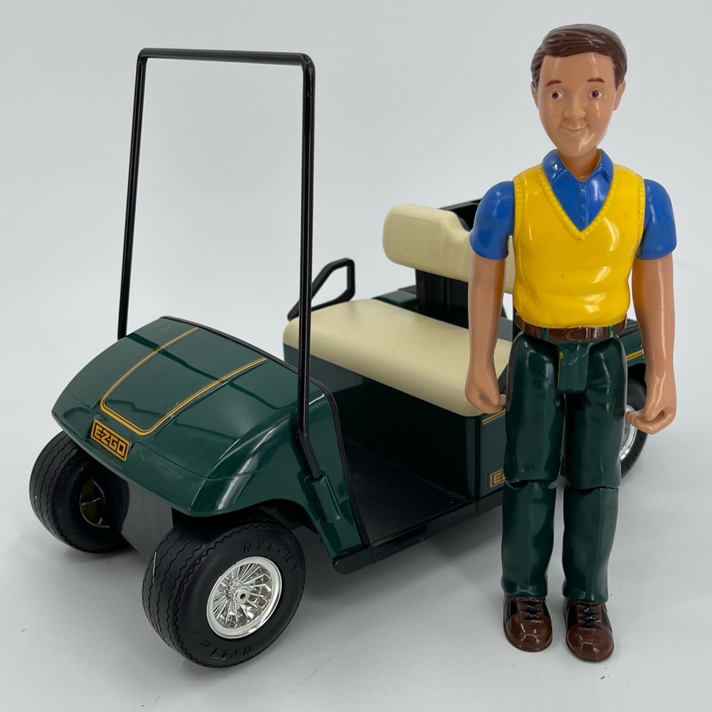 Nylint EZGO Green Golf Cart 1998 w/ Man ***MISSING ROOF BOY‎ AND GOLF CLUBS***